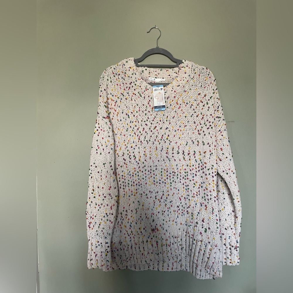 Large chenille confetti sweater by 7 for all mankind.